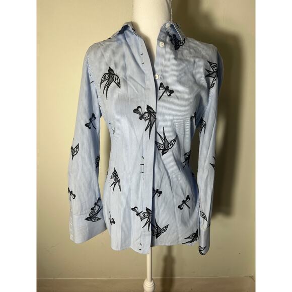 Pearl By Lela Rose Tops - Pearl by Lela Rose Blue Embroidered Top sz 8